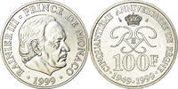 Monaco 100 Francs Coin, Rainier III, Paris, Silver, KM:175 -