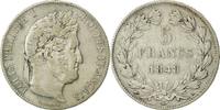 France 5 Francs Coin, Louis-Philippe, Paris, Silver -