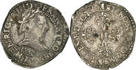 France 1/2 Franc Coin, Henri III, Demi franc au col plat, Bordeaux -