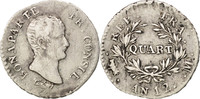France 1/4 Franc Coin, Napoléon I, Toulouse, Silver -
