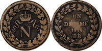 France 1 Décime Napoleon I, Strasbourg, Variety, Bronze -