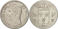France 1/4 Franc Coin, Charles X, Lille, Silver, KM:722.12 -