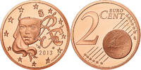 France 2 Euro Cent Proof, Copper Plated Steel, KM:1283 -