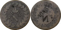 France 1 Décime Napoleon I, Strasbourg, Incuse strike, Bronze -
