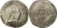 France Franc au Col Plat Coin, Henri III, Angers, Silver -