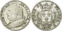 France 5 Francs Coin, Louis XVIII, Bordeaux, Silver -