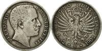 Italy 2 Lire Coin, Vittorio Emanuele III, Rome, Silver, KM:33 -