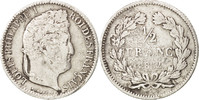 France 1/2 Franc Coin, Louis-Philippe, Paris, Silver -