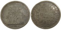 France 5 Francs Coin, Hercule, Bordeaux, Silver, KM:756.4 -