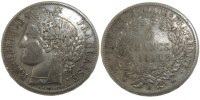 France 5 Francs Coin, Cérès, Strasbourg, Silver, KM:761.2 -