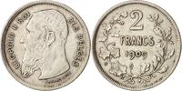 Belgium 2 Francs, 2 Frank Coin, Silver, KM:58.1 -