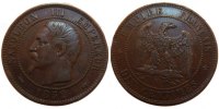 France 10 Centimes Coin, Napoleon III, Napoléon III, Paris -