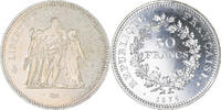 France 50 Francs Coin, Hercule, Paris, FDC, Silver, KM:941.1 -