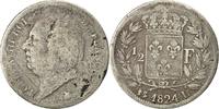 France 1/2 Franc Louis XVIII, Bayonne, Silver, KM:708.7 -