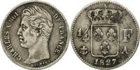 France 1/4 Franc 1827 A Coin, Charles X, Paris, Silver, KM:722.1, Le SS 459.78 元  ＋  41.42 元 运费