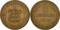 Guernsey 8 Doubles Coin, Heaton, Birmingham, Bronze, KM:7 -
