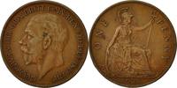 Great Britain Penny Coin, George V, Bronze, KM:826 -