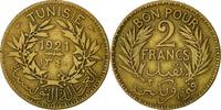 Tunisia 2 Francs Coin, Anonymous, Paris, Aluminum-Bronze -