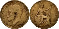 Great Britain 1/2 Penny Coin, George V, Bronze, KM:809 -