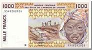 West African States 1000 Francs Banknote -