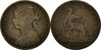 Great Britain Penny Coin, Victoria, Bronze, KM:755 -
