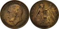 Great Britain Penny Coin, George V, Bronze, KM:810 -