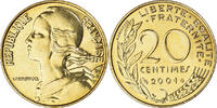 France 20 Centimes Coin, Marianne, Paris, BU -