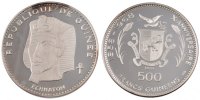Guinea 500 Francs Coin, Silver, KM:22 -
