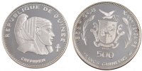 Guinea 500 Francs Coin, Silver, KM:23 -