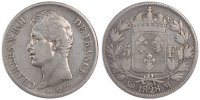 France 5 Francs Coin, Charles X, Toulouse, Silver, KM:728.9 -