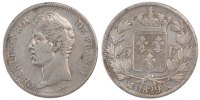 France 5 Francs Coin, Charles X, Bordeaux, Silver, KM:728.7 -