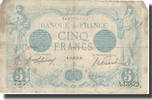 France 5 Francs Bleu, 1916-09-13, Fayette:2.43, KM:70 -