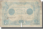 France 5 Francs Bleu, 1916-06-22, Fayette:2.40, KM:70 -