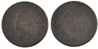 United States Cent Coin, Coronet Cent, Philadelphia, Copper -