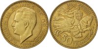 Monaco 50 Francs, Cinquante Coin, Rainier III -