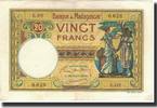 Madagascar 20 Francs (1937-47) Banknote, Undated (1937-47), KM:37 VZ 551.82 元  ＋  41.42 元 运费