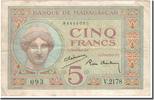 Madagascar 5 Francs Banknote, KM:35 -