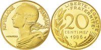 France 20 Centimes Coin, Marianne, Aluminum-Bronze, KM:930 -
