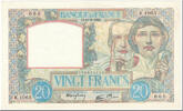 France 20 Francs 20 F 1939-1942 ''Science et Travail'', 1940-09-26 -