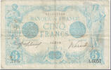 France 5 Francs Bleu, 1915-06-04, Fayette:2.28, KM:70 -