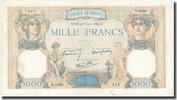 France 1000 Francs Cérès, 1938-06-02, Fayette:38.17, KM:90c -