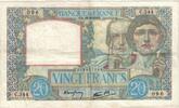 France 20 Francs Science et Travail, C.344, Fayette:12.2 -