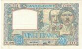 France 20 Francs Science et Travail, U.1577, EF(40-45), Fayette:12.9 -