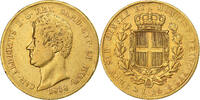 Italy 20 Lire Carlo Alberto, Genoa, Gold, KM:131 -