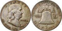 United States 1/2 Dollar Franklin, Denver, Silver, KM:199 -