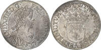 France 1/2 Écu à la mèche courte Louis XIV, Paris, Silver -