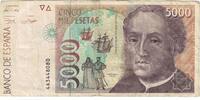 Spain 5000 Pesetas Banknote, 1992-10-12, KM:165 -