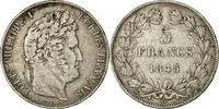 France 5 Francs Coin, Louis-Philippe, Strasbourg, Silver -