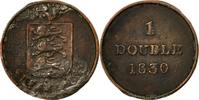 Guernsey Double Coin, Copper, KM:1 -