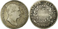 France 5 Francs Coin, Napoléon I, Toulouse, Silver -